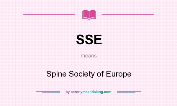 What does SSE mean? It stands for Spine Society of Europe