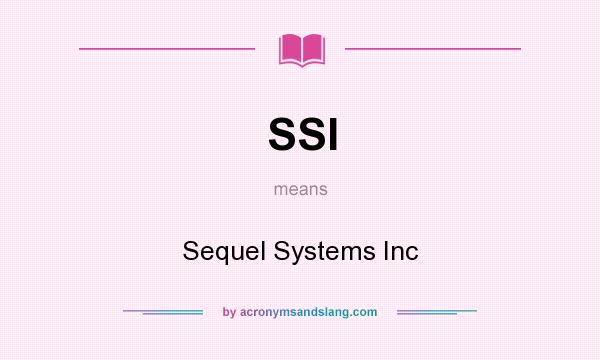 What does SSI mean? It stands for Sequel Systems Inc
