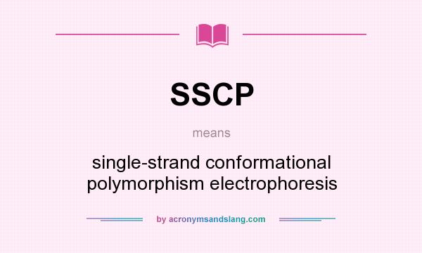 What does SSCP mean? It stands for single-strand conformational polymorphism electrophoresis