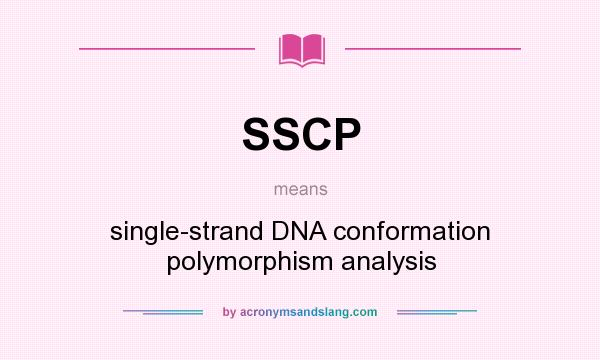 What does SSCP mean? It stands for single-strand DNA conformation polymorphism analysis
