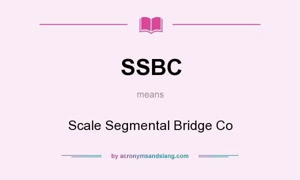 What does SSBC mean? It stands for Scale Segmental Bridge Co