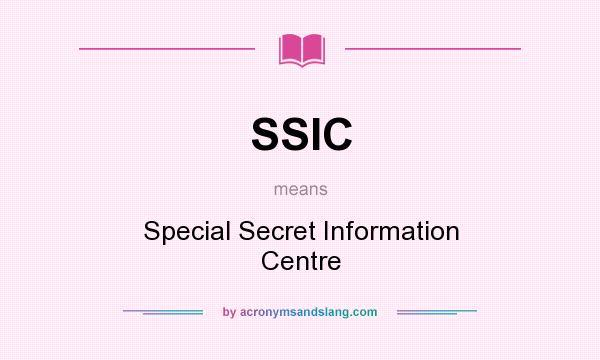 What does SSIC mean? It stands for Special Secret Information Centre