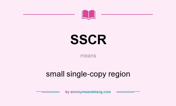 What does SSCR mean? It stands for small single-copy region