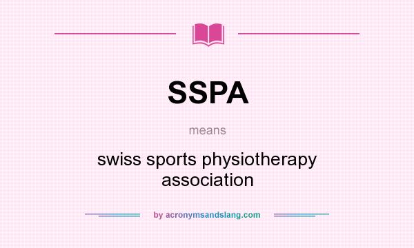 What does SSPA mean? It stands for swiss sports physiotherapy association