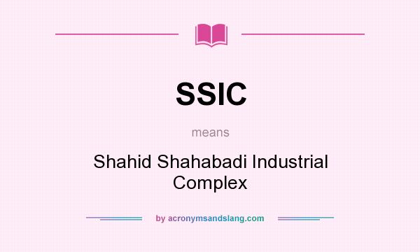 What does SSIC mean? It stands for Shahid Shahabadi Industrial Complex