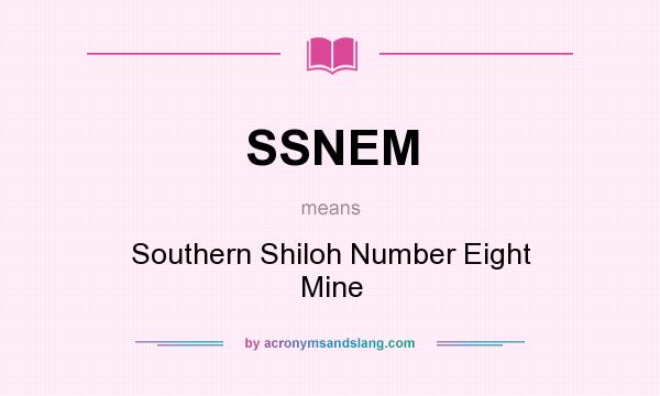 What does SSNEM mean? It stands for Southern Shiloh Number Eight Mine