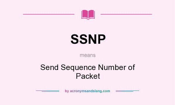 What does SSNP mean? It stands for Send Sequence Number of Packet