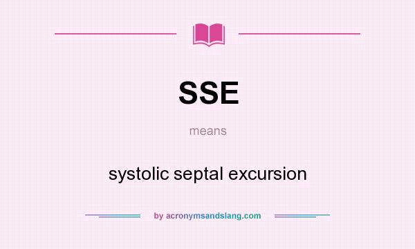 What does SSE mean? It stands for systolic septal excursion