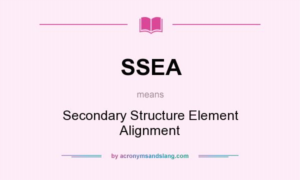 What does SSEA mean? It stands for Secondary Structure Element Alignment