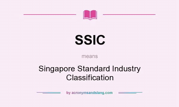 What does SSIC mean? It stands for Singapore Standard Industry Classification