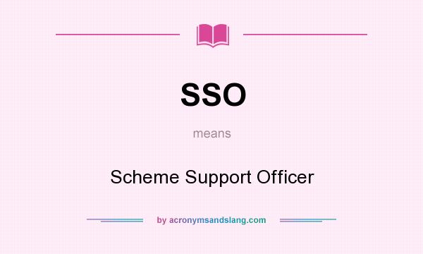 What does SSO mean? It stands for Scheme Support Officer