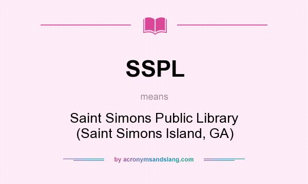 What does SSPL mean? It stands for Saint Simons Public Library (Saint Simons Island, GA)