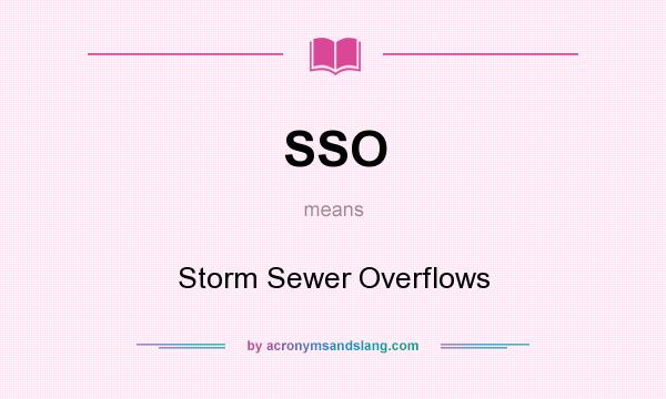 What does SSO mean? It stands for Storm Sewer Overflows