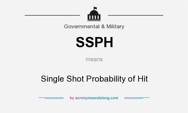What does SSPH mean? It stands for Single Shot Probability of Hit