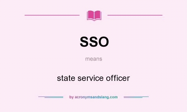 What does SSO mean? It stands for state service officer