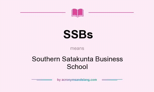 What does SSBs mean? It stands for Southern Satakunta Business School