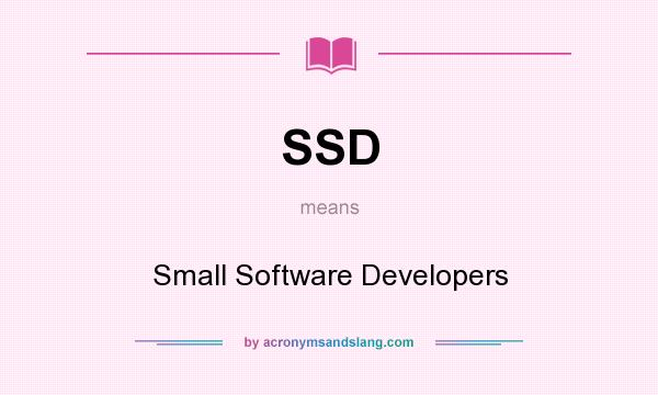 What does SSD mean? It stands for Small Software Developers