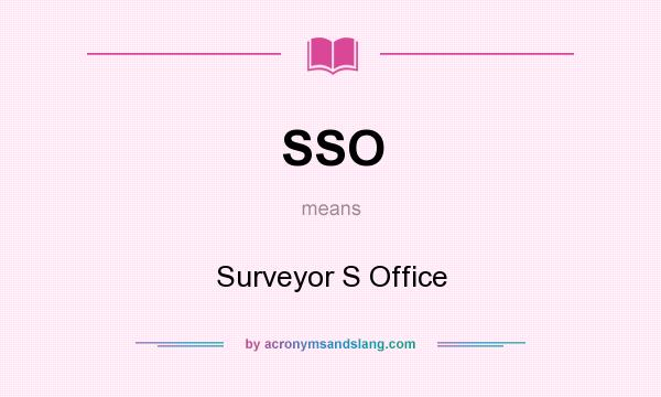 What does SSO mean? It stands for Surveyor S Office