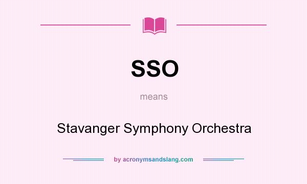 What does SSO mean? It stands for Stavanger Symphony Orchestra