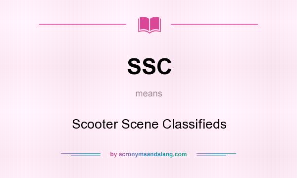 What does SSC mean? It stands for Scooter Scene Classifieds