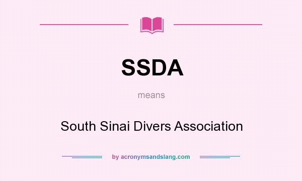 What does SSDA mean? It stands for South Sinai Divers Association
