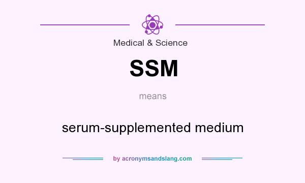 What does SSM mean? It stands for serum-supplemented medium