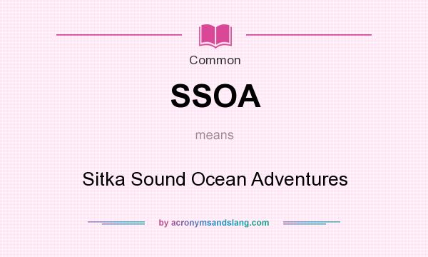 What does SSOA mean? It stands for Sitka Sound Ocean Adventures