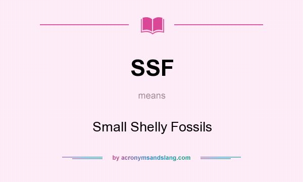 What does SSF mean? It stands for Small Shelly Fossils