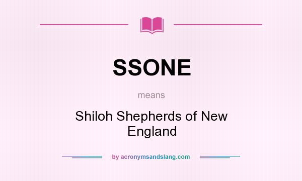 What does SSONE mean? It stands for Shiloh Shepherds of New England