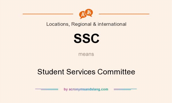 What does SSC mean? It stands for Student Services Committee