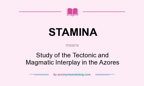 What does STAMINA mean? It stands for Study of the Tectonic and Magmatic Interplay in the Azores