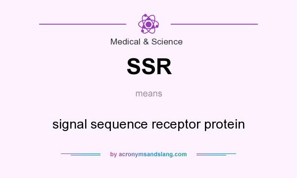 What does SSR mean? It stands for signal sequence receptor protein