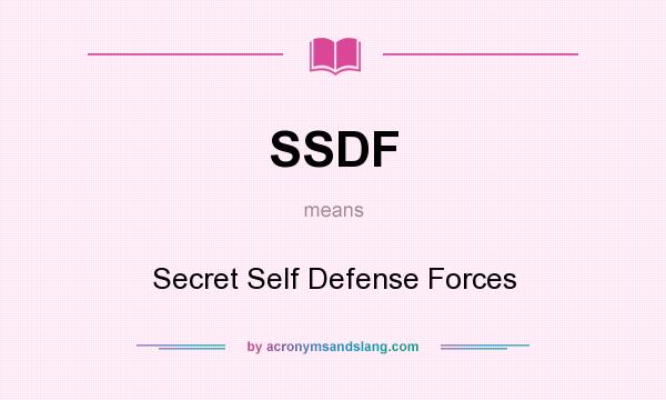 What does SSDF mean? It stands for Secret Self Defense Forces
