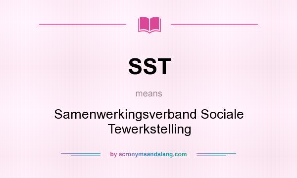 What does SST mean? It stands for Samenwerkingsverband Sociale Tewerkstelling