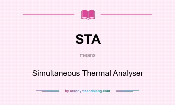 What does STA mean? It stands for Simultaneous Thermal Analyser