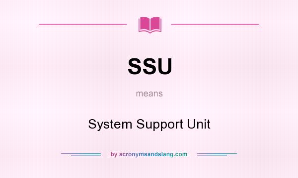What does SSU mean? It stands for System Support Unit