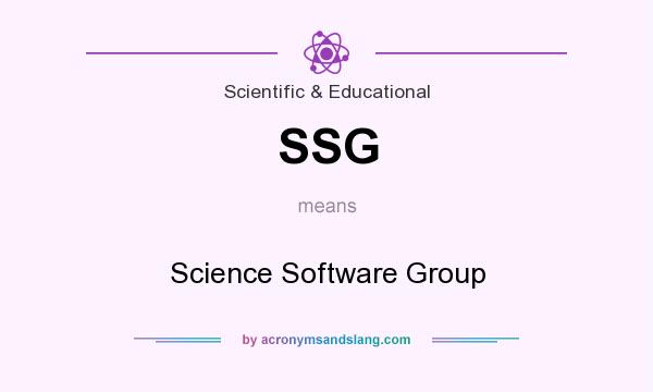 What does SSG mean? It stands for Science Software Group