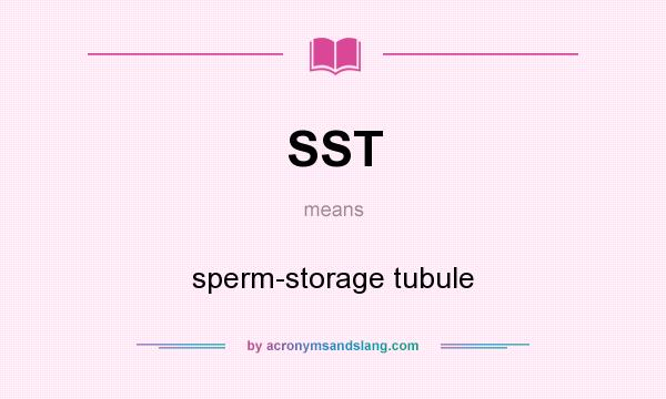 What does SST mean? It stands for sperm-storage tubule