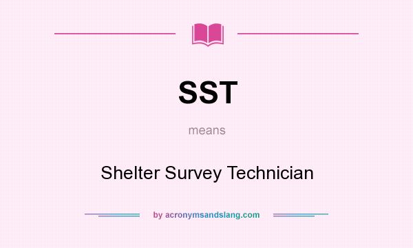What does SST mean? It stands for Shelter Survey Technician