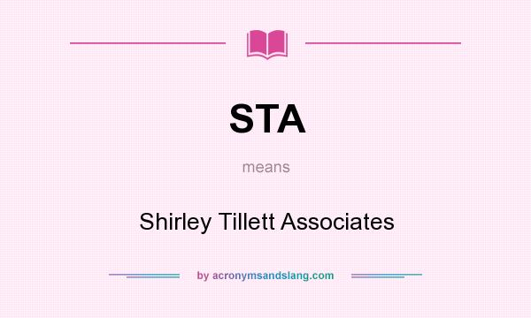 What does STA mean? It stands for Shirley Tillett Associates
