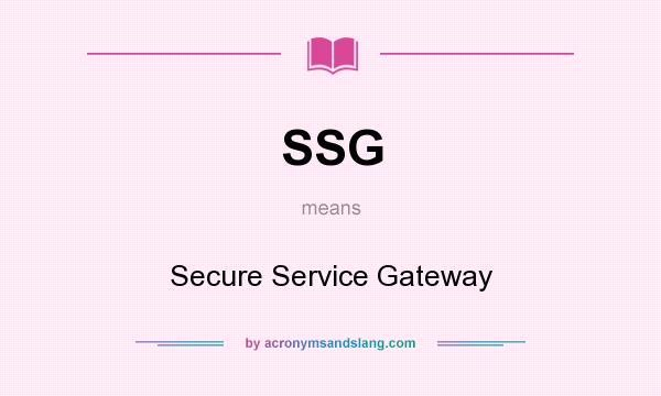 What does SSG mean? It stands for Secure Service Gateway