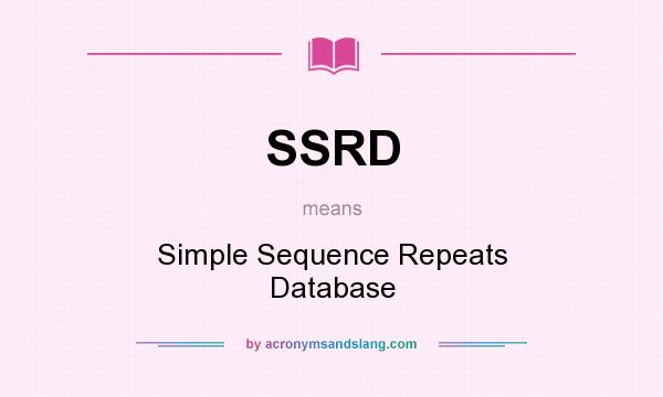 What does SSRD mean? It stands for Simple Sequence Repeats Database