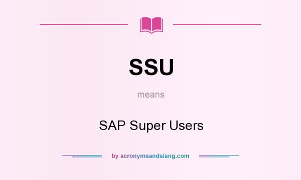 What does SSU mean? It stands for SAP Super Users