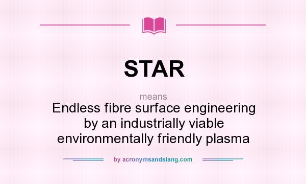 What does STAR mean? It stands for Endless fibre surface engineering by an industrially viable environmentally friendly plasma