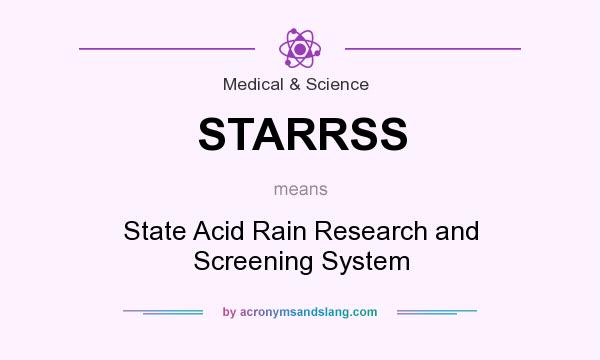 What does STARRSS mean? It stands for State Acid Rain Research and Screening System