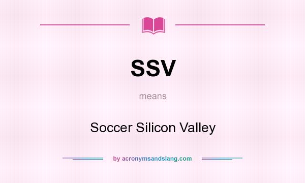 What does SSV mean? It stands for Soccer Silicon Valley