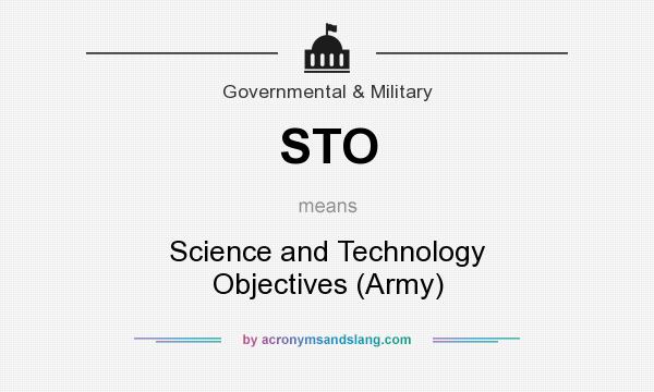 What does STO mean? It stands for Science and Technology Objectives (Army)
