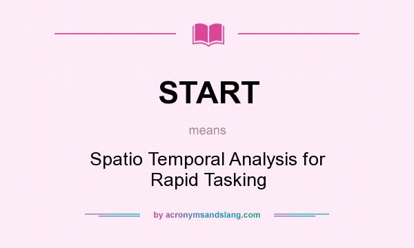 What does START mean? It stands for Spatio Temporal Analysis for Rapid Tasking