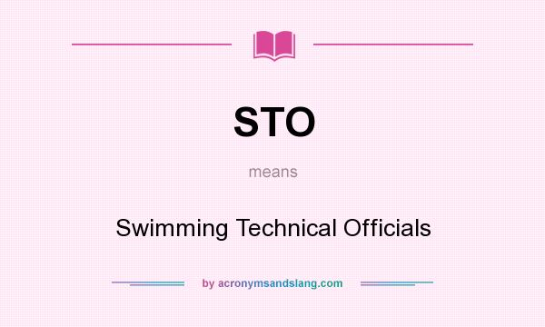 What does STO mean? It stands for Swimming Technical Officials
