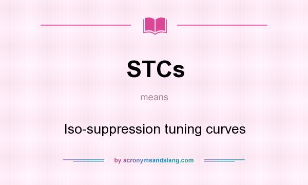 What does STCs mean? It stands for Iso-suppression tuning curves
